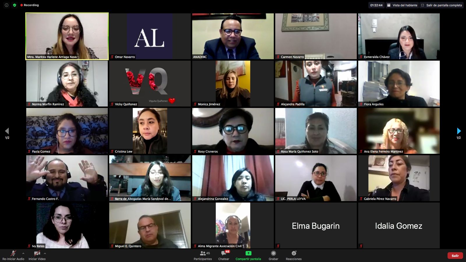 Barra de abogadas Ma. Sandoval de Zarco