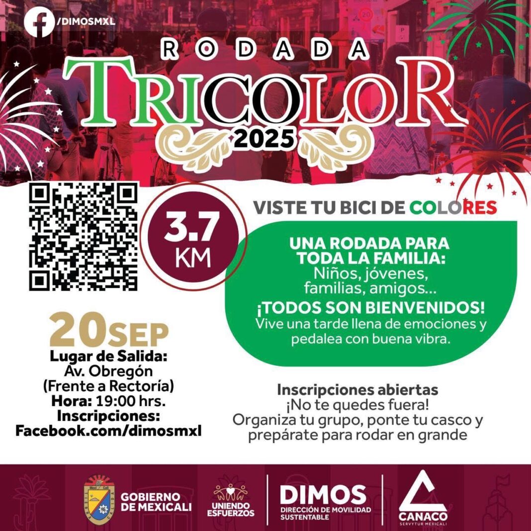 Invita gobierno de Mexicali a participar en “ Rodada Tricolor”