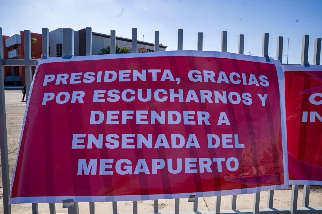 En vista de Sheinbaum se manifiestan en contra del proyecto de El Sauzal