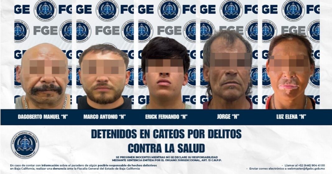 Detiene FGE a cinco tras cateo por narcomenudeo