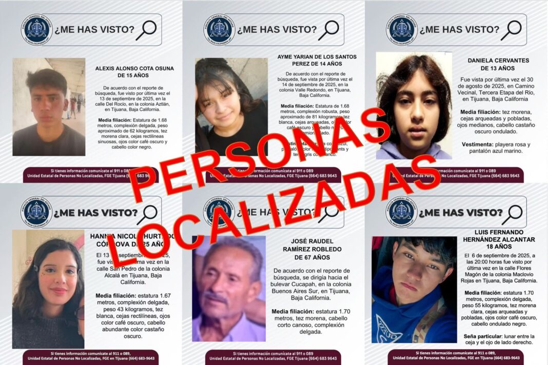 FGE localiza a seis personas reportadas como desaparecidas