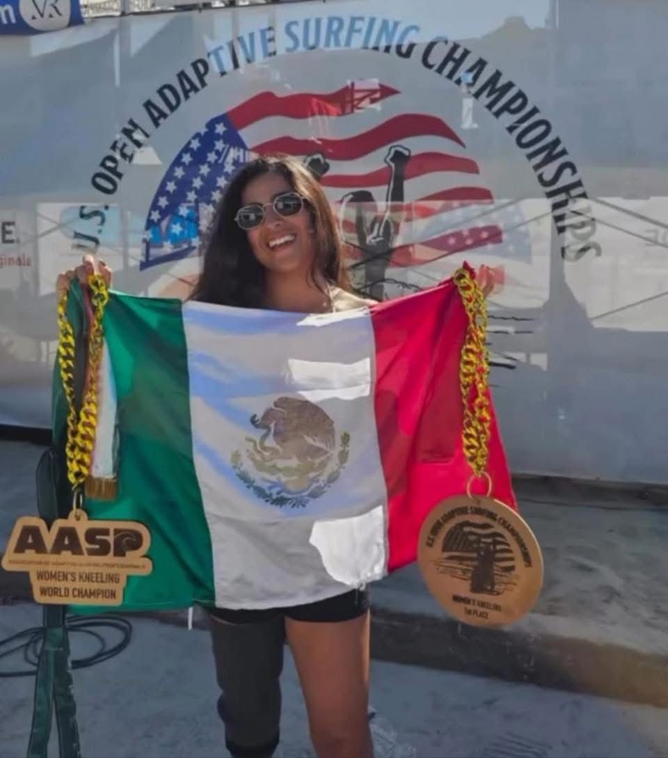 Surfista bajacaliforniana, «Barbie» García gana mundial de surf adaptado
