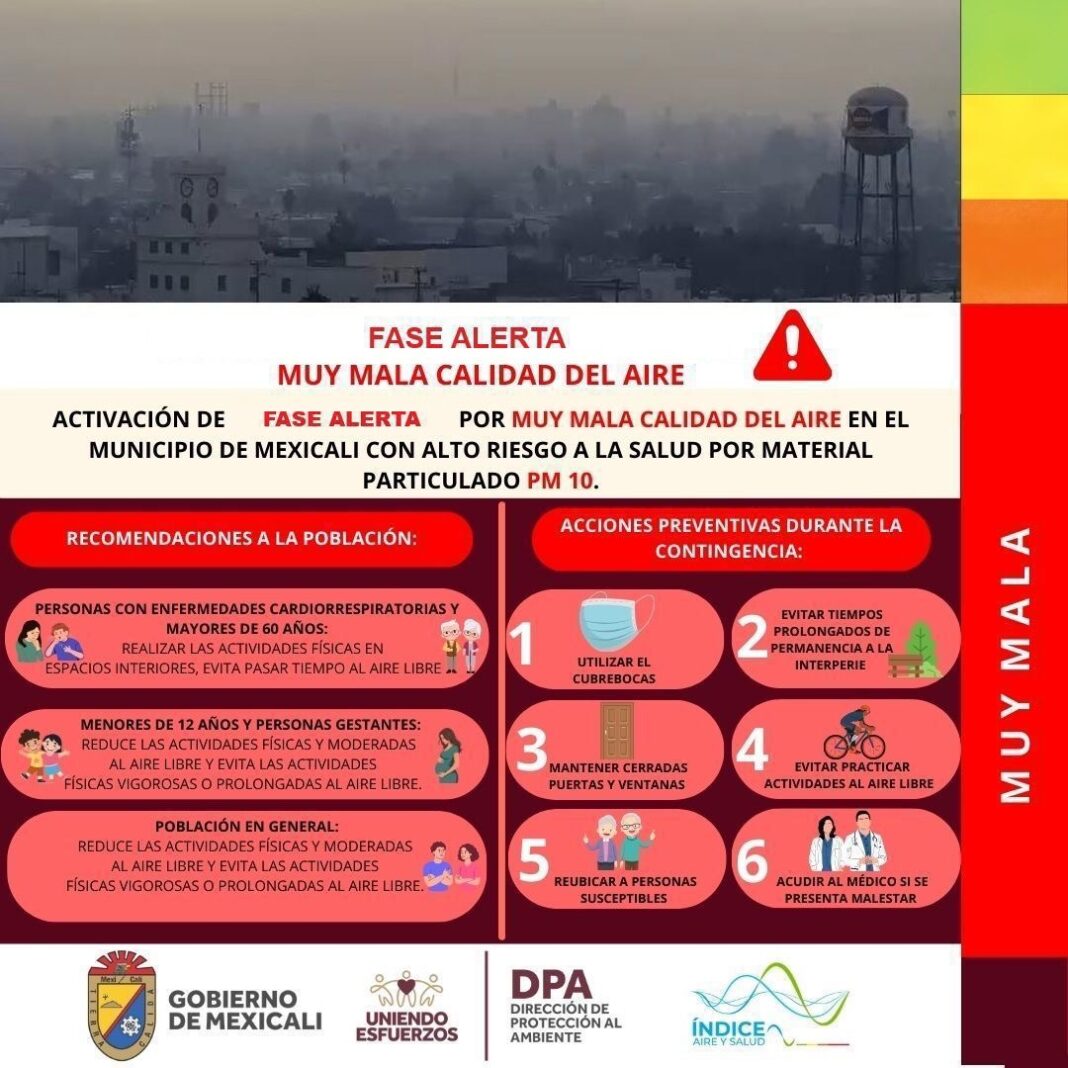 Alerta en Mexicali por mala calidad de aire