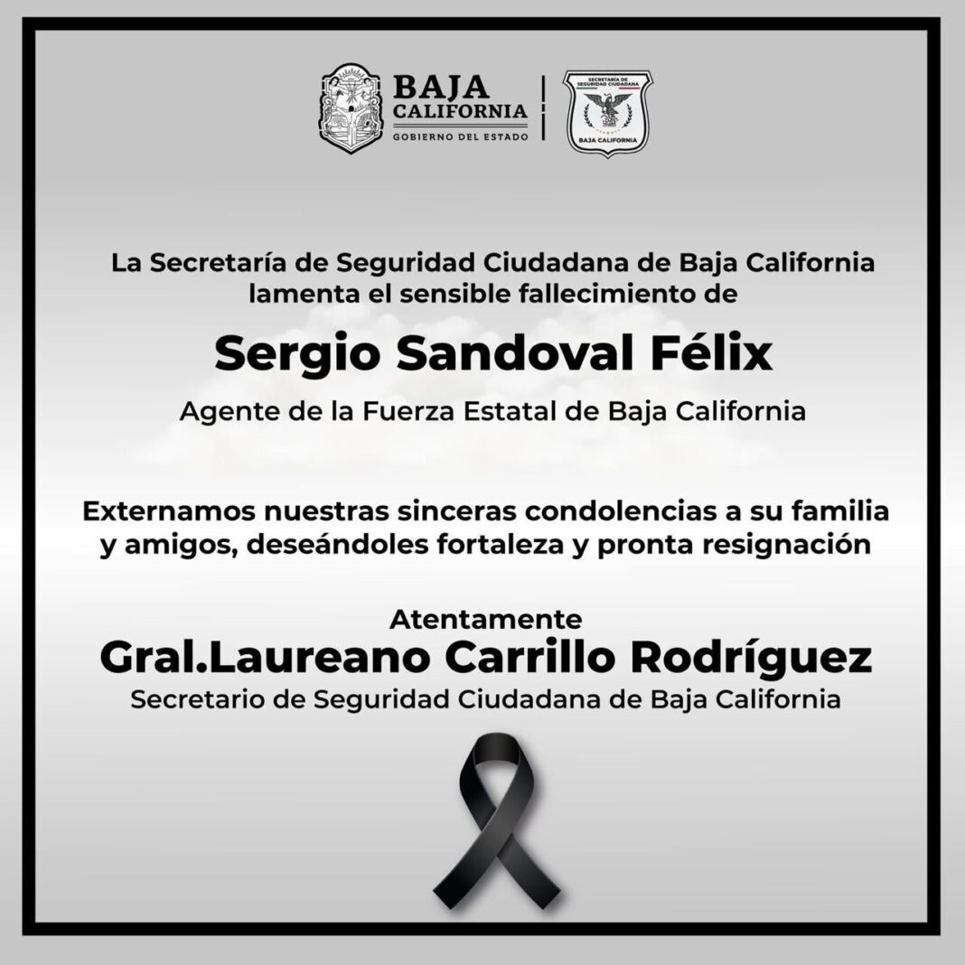 Lamentan fallecimiento de agente estatal