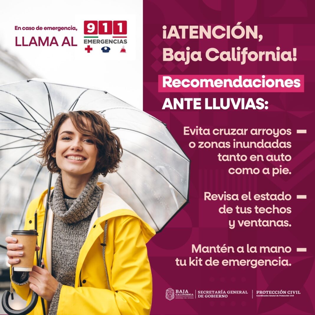 Probabilidad de lluvia en la región la tarde de este lunes: Protección Civil BC