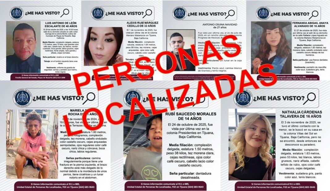 FGE localiza a siete personas reportadas como desaparecidas