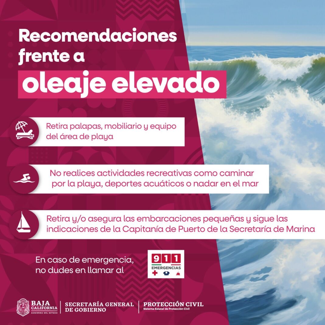 Advierten de alto oleaje en zona costera