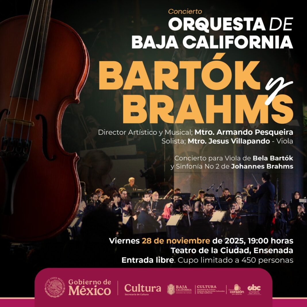 OBC presenta “Bartók y Brahms”: una noche de grandes contrastes sinfónicos en Tijuana y Ensenada
