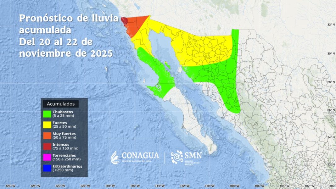 Llega el frente frío 16 a Baja California: lluvias fuertes, viento y posible nieve