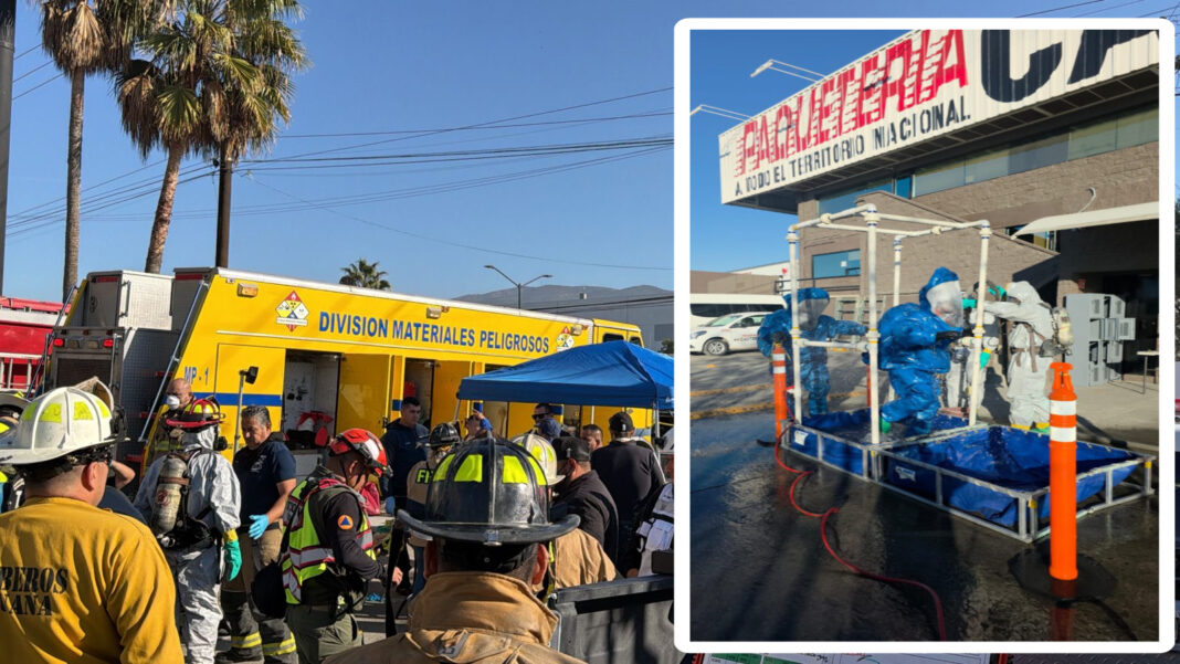 Derrame de ácido nítrico moviliza a bomberos de Tijuana