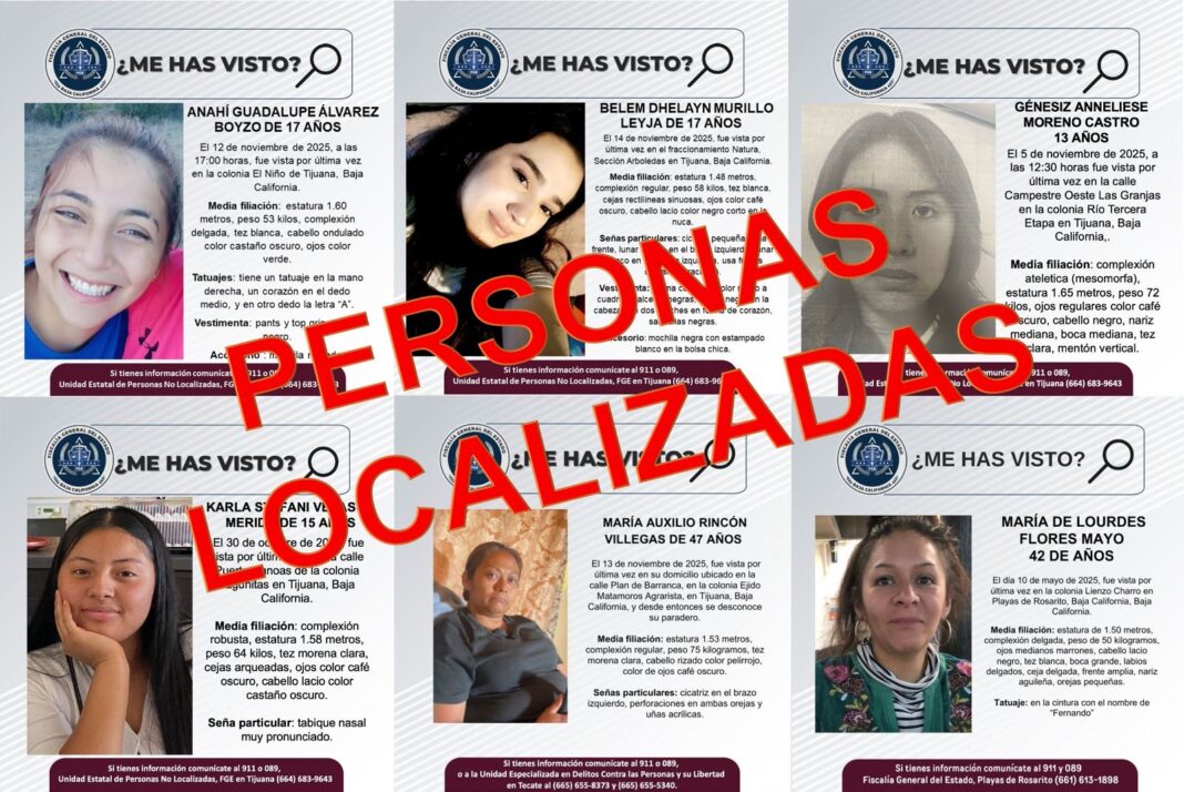 FGE localiza a seis personas reportadas como desaparecidas