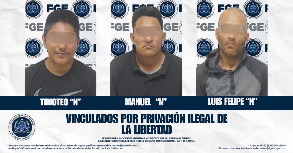 Vinculan a tres por privación ilegal de la libertad