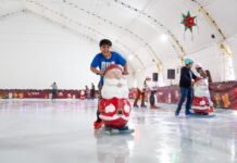 Inaugura Gobierno de Tijuana pista de patinaje sobre hielo en explanada de Palacio Municipal