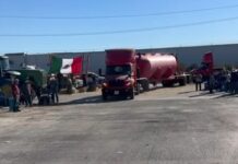 Productores agricolas de BC bloquearon garita comercial Mexicali-Calexico