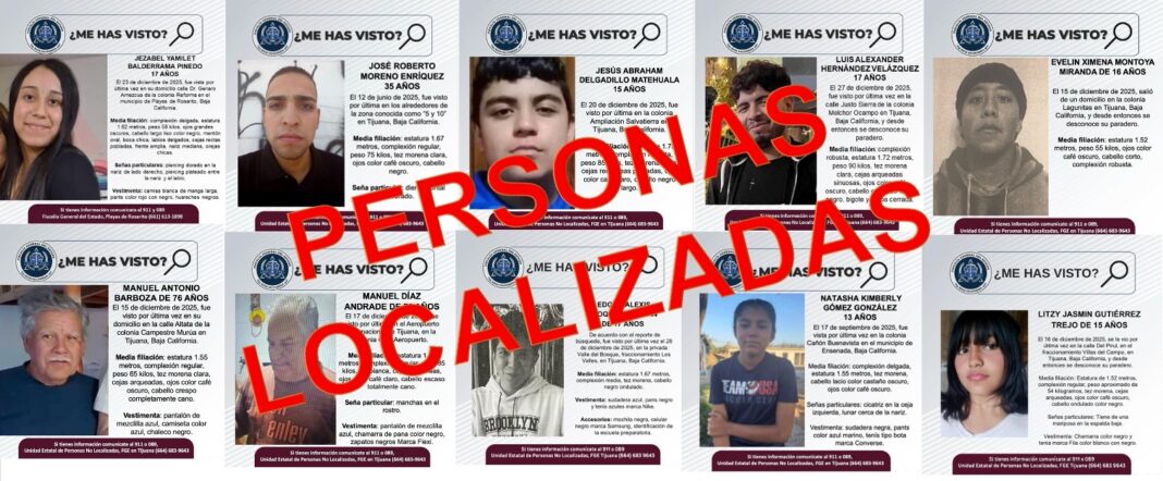 FGE localiza a 10 personas reportadas como desaparecidas