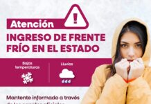 Advierte Protección Civil entrada de dos frentes fríos