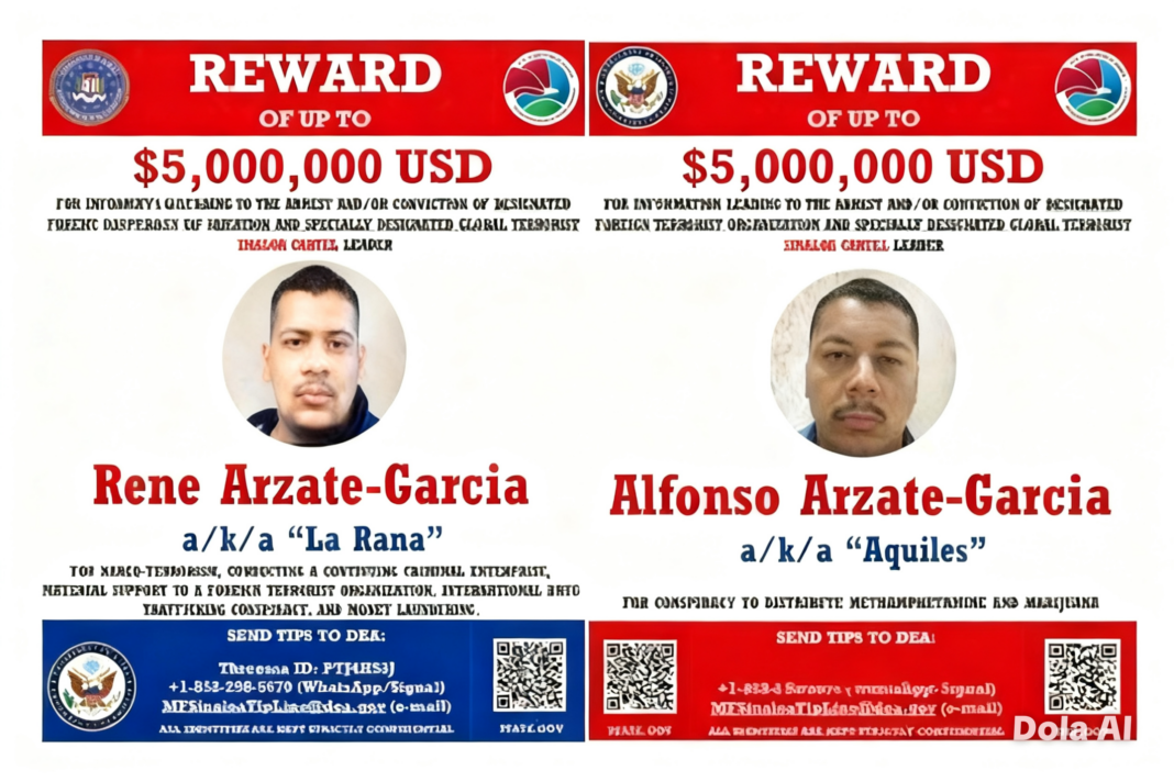 Ofrece EU hasta 5 millones de dólares por líderes del Cártel de Sinaloa en Tijuana