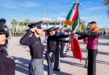 Marina del Pilar encabeza conmemoración del Día de la Bandera y respalda a las Fuerzas Armadas