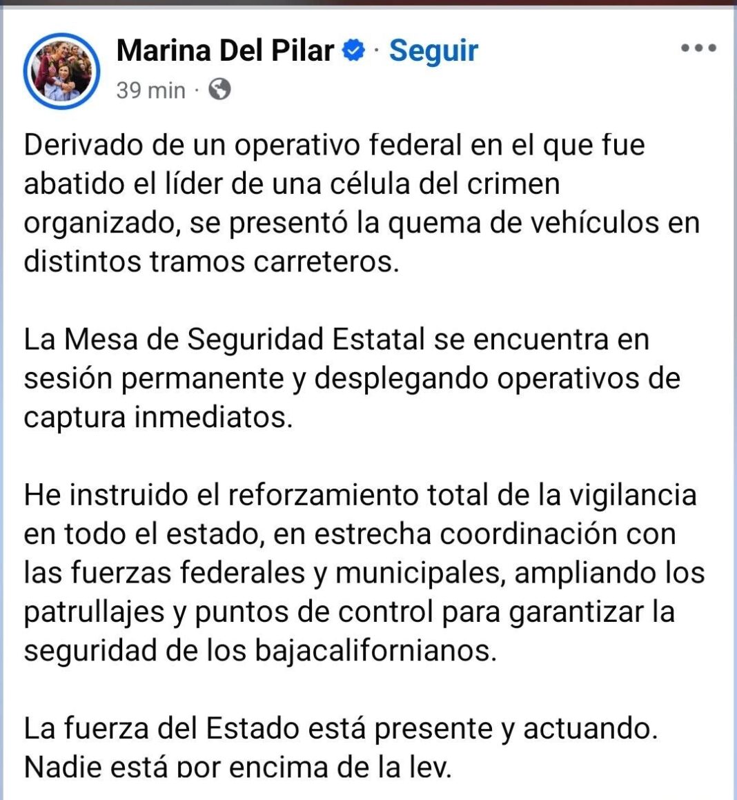 Toman en BC medidas preventivas ante reacción del CJNG