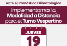 Cancelan clases presenciales para el turno vespertino este jueves por lluvias