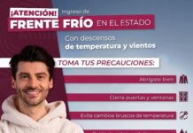 Informan entrada del frente frío 33