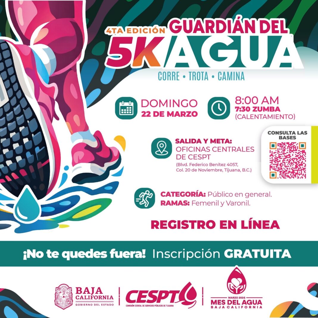 Convoca CESPT a Carrera 5K “Guardián del Agua” para promover el uso responsable del recurso