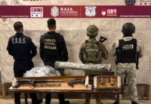 Desarman al crimen en Valle de las Palmas; Incautan drones y armamento pesado