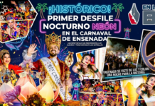 Histórico desfile nocturno neón en el Carnaval de Ensenada